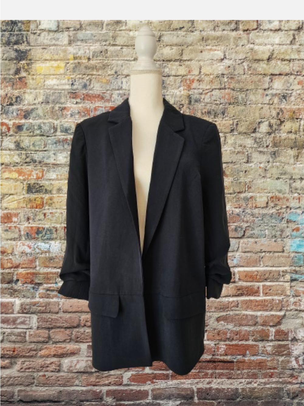 TRUTH BY REPUBLIC WOMEN 3/4 SLEEVE OPEN FRONT CARDIGAN BLAZER - SIZE S fits M